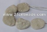 CNG2170 7.5 inches 25*35mm - 35*40mm freeform druzy agate beads