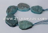 CNG2173 7.5 inches 25*35mm - 35*40mm freeform druzy agate beads