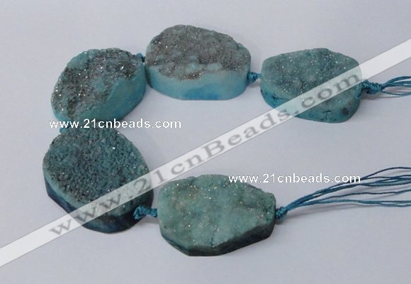 CNG2173 7.5 inches 25*35mm - 35*40mm freeform druzy agate beads