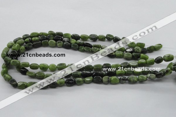 CNG222 15.5 inches 7*9mm nuggets canadian jade gemstone beads