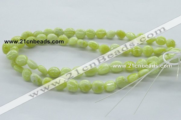 CNG223 15.5 inches 10*14mm nuggets lemon jade gemstone beads