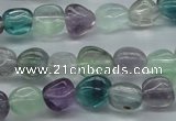 CNG226 15.5 inches 8-10mm*12-14mm nuggets fluorite gemstone beads