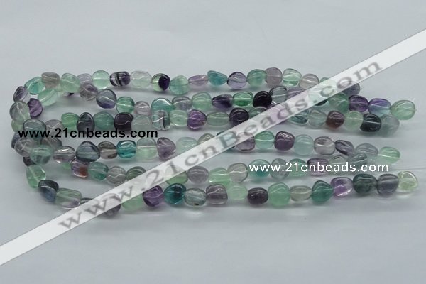 CNG226 15.5 inches 8-10mm*12-14mm nuggets fluorite gemstone beads