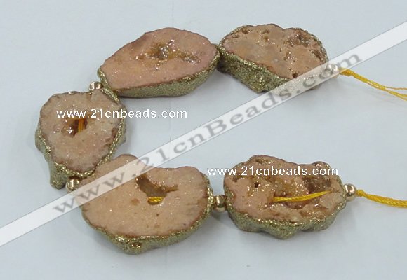 CNG2311 7.5 inches 25*35mm - 35*40mm freeform druzy agate beads