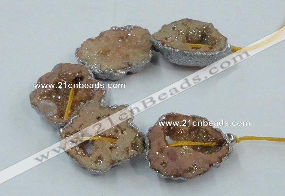 CNG2318 7.5 inches 25*35mm - 35*40mm freeform druzy agate beads