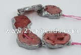 CNG2319 7.5 inches 25*35mm - 35*40mm freeform druzy agate beads