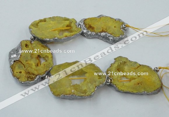 CNG2328 7.5 inches 35*40mm - 45*50mm freeform druzy agate beads