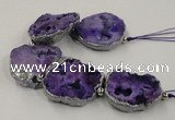 CNG2330 7.5 inches 35*40mm - 45*50mm freeform druzy agate beads