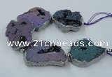 CNG2332 7.5 inches 35*40mm - 45*50mm freeform druzy agate beads