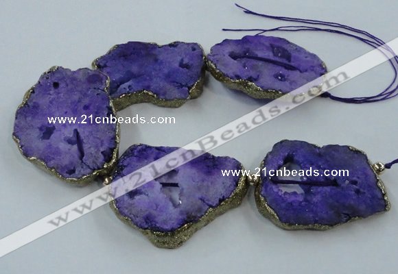 CNG2340 7.5 inches 40*50mm - 55*60mm freeform druzy agate beads