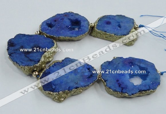 CNG2341 7.5 inches 40*50mm - 55*60mm freeform druzy agate beads