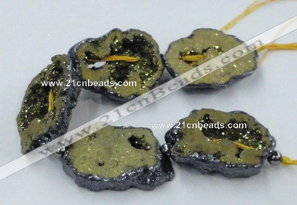 CNG2345 7.5 inches 25*35mm - 35*40mm freeform druzy agate beads