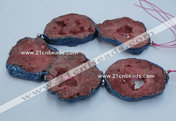 CNG2357 7.5 inches 40*50mm - 55*60mm freeform druzy agate beads