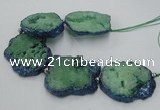 CNG2360 7.5 inches 40*50mm - 55*60mm freeform druzy agate beads