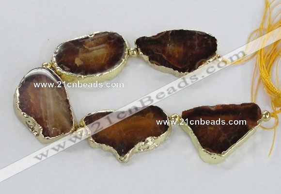 CNG2370 7.5 inches 25*45mm - 30*40mm freeform agate gemstone beads