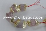 CNG2386 7.5 inches 15*25mm - 20*30mm nuggets rose quartz beads