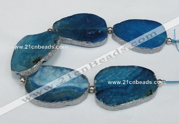 CNG2393 7.5 inches 35*45mm - 45*55mm freeform agate gemstone beads