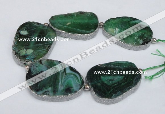 CNG2394 7.5 inches 35*45mm - 45*55mm freeform agate gemstone beads