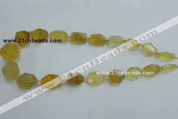 CNG240 10*15mm - 20*22mm faceted nuggets citrine gemstone beads