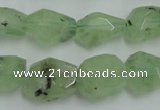 CNG241 10*12mm - 15*16mm faceted nuggets green rutilated quartz beads