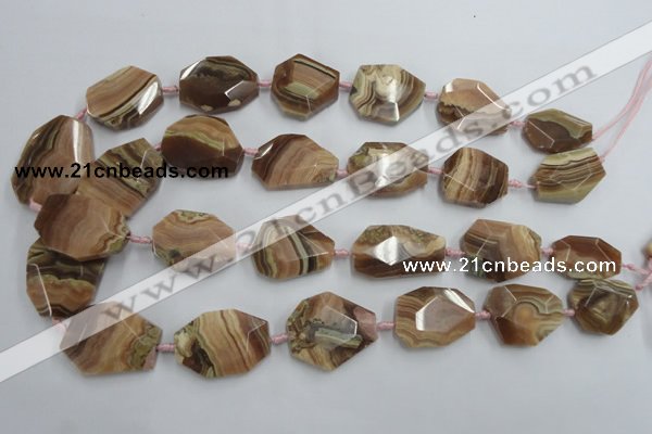 CNG244 18*25mm - 25*32mm faceted nuggets Argentina rhodochrosite beads