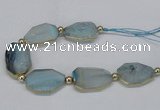 CNG2452 7.5 inches 20*25mm - 25*35mm faceted freeform agate beads