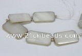 CNG2460 7.5 inches 30*50mm - 32*55mm faceted rectangle agate beads