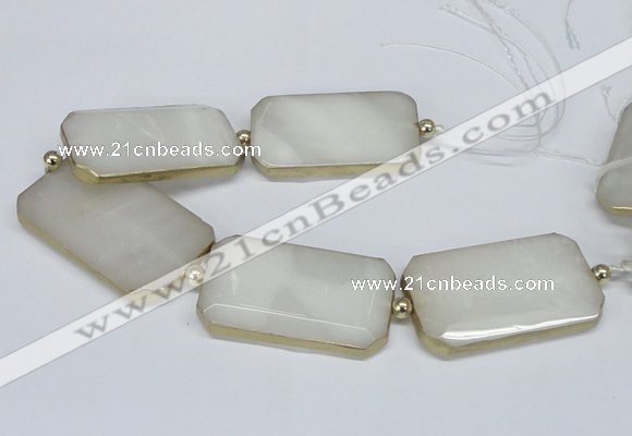 CNG2460 7.5 inches 30*50mm - 32*55mm faceted rectangle agate beads