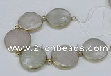 CNG2471 7.5 inches 30mm faceted coin quartz gemstone beads