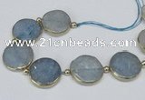 CNG2476 7.5 inches 30mm faceted coin quartz gemstone beads