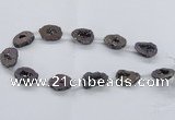 CNG2485 15.5 inches 15*20mm - 20*25mm freeform plated druzy agate beads