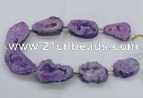 CNG2492 15.5 inches 30*40mm - 40*50mm freeform plated druzy agate beads