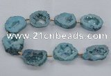 CNG2494 15.5 inches 30*40mm - 40*50mm freeform plated druzy agate beads