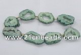 CNG2495 15.5 inches 30*40mm - 40*50mm freeform plated druzy agate beads