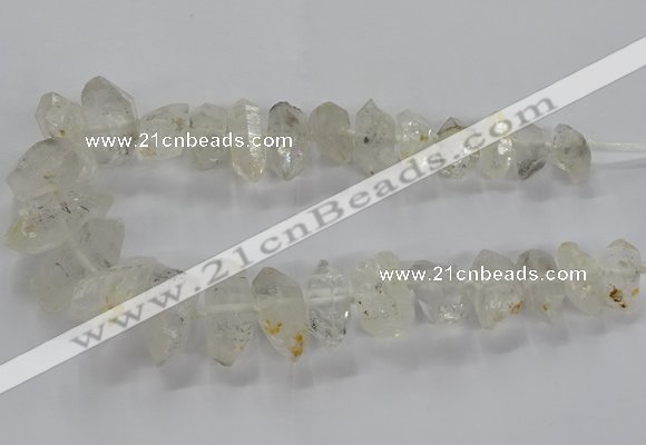 CNG2577 15.5 inches 10*20mm - 15*35mm faceted nuggets white crystal beads