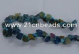 CNG2589 15.5 inches 13*18mm - 15*25mm nuggets plated druzy agate beads