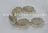 CNG2596 7.5 inches 25*35mm - 30*40mm freeform druzy agate beads