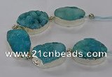 CNG2600 7.5 inches 25*35mm - 30*40mm freeform druzy agate beads