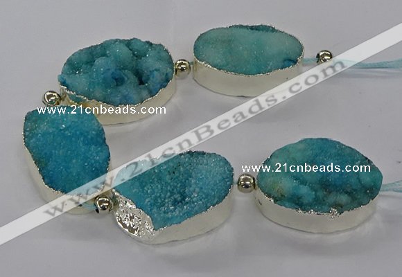 CNG2600 7.5 inches 25*35mm - 30*40mm freeform druzy agate beads