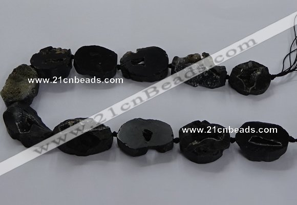 CNG2685 15.5 inches 25*30mm - 30*40mm freeform druzy agate beads