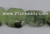 CNG2708 15.5 inches 20*20mm freeform green rutilated quartz beads