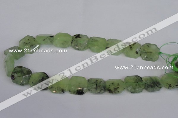 CNG2708 15.5 inches 20*20mm freeform green rutilated quartz beads