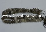 CNG2717 10*14mm - 13*18mm faceted nuggets black rutilated quartz beads