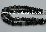 CNG2718 10*14mm - 13*18mm faceted nuggets black rabbit hair beads