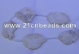 CNG2755 15.5 inches 28*35mm - 40*45mm freeform plated druzy agate beads