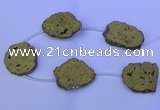 CNG2758 15.5 inches 28*35mm - 40*45mm freeform plated druzy agate beads