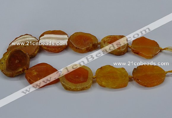 CNG2775 15.5 inches 30*35mm - 35*40mm freeform agate beads