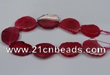 CNG2777 15.5 inches 30*35mm - 35*40mm freeform agate beads