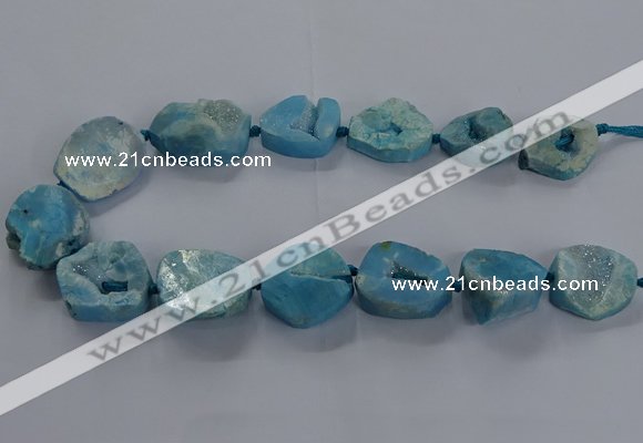 CNG2804 15.5 inches 25*30mm - 30*40mm freeform druzy agate beads