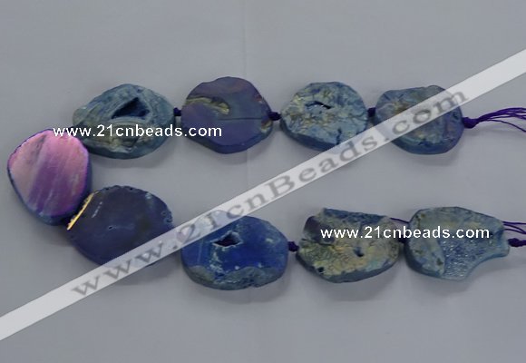 CNG2813 15.5 inches 25*35mm - 30*45mm freeform druzy agate beads